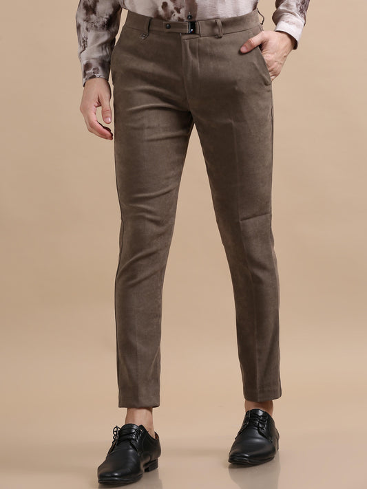 Jeonbok Korean Light Brown Stretchable Chinos