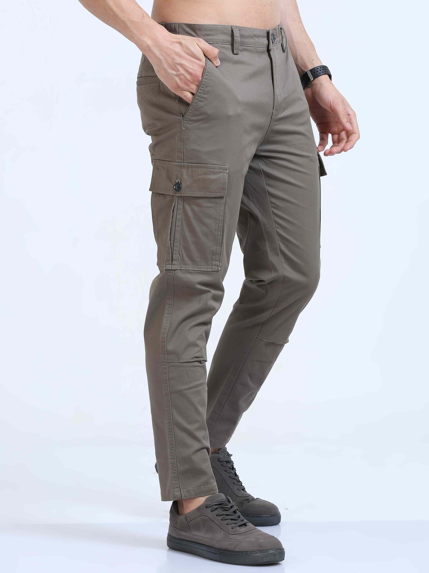 Brown Slim Fit Cargo Pant