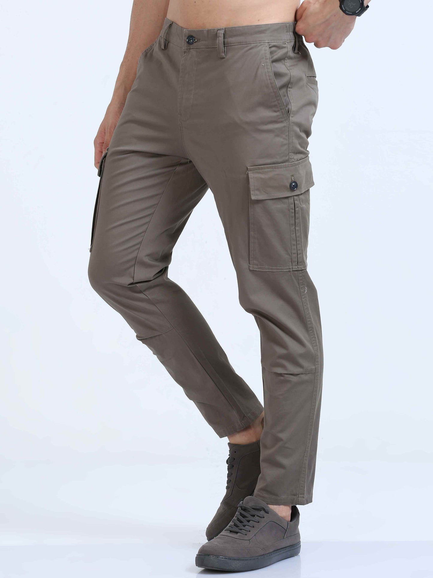 Brown Slim Fit Cargo Pant