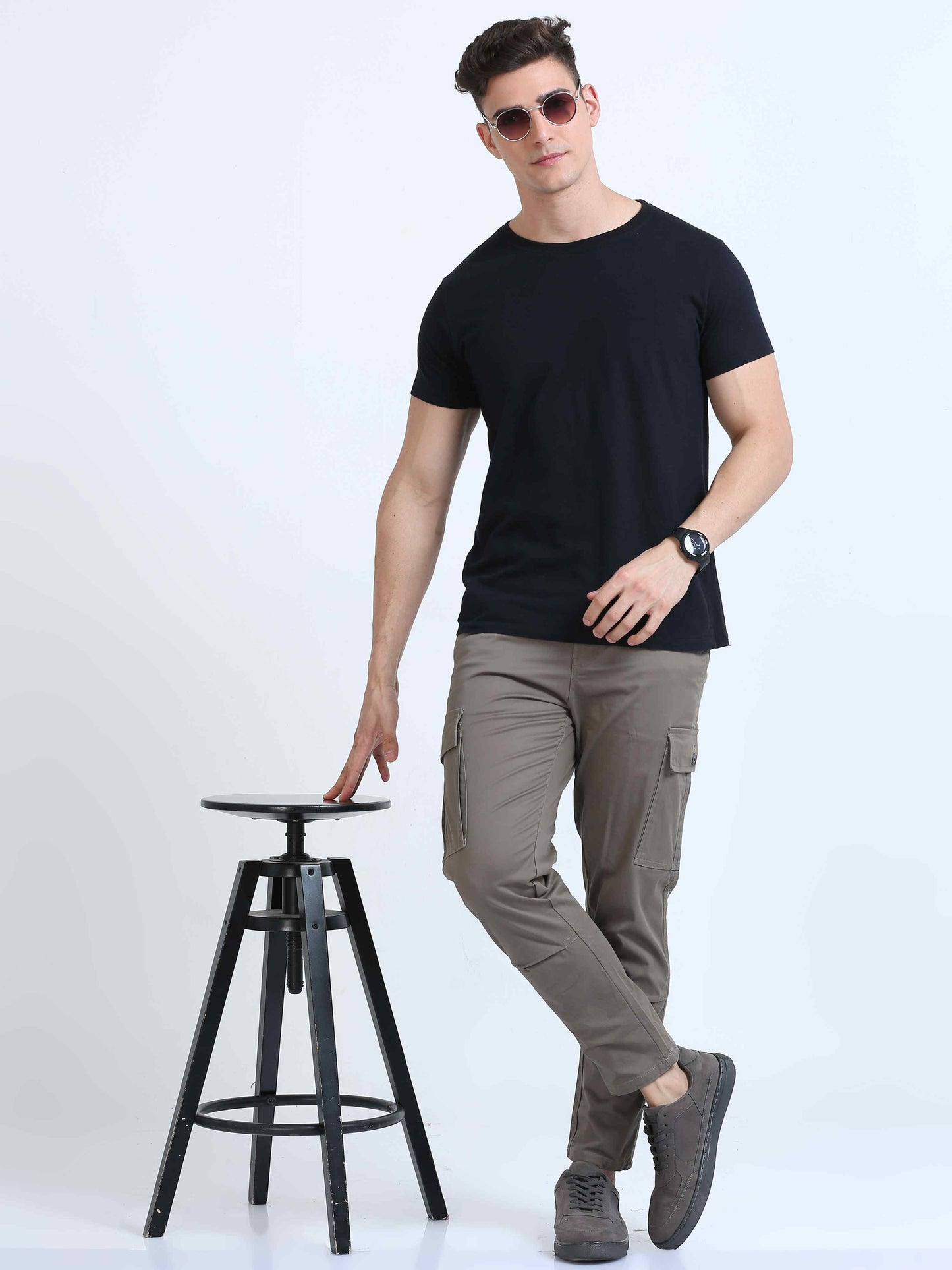 Brown Slim Fit Cargo Pant