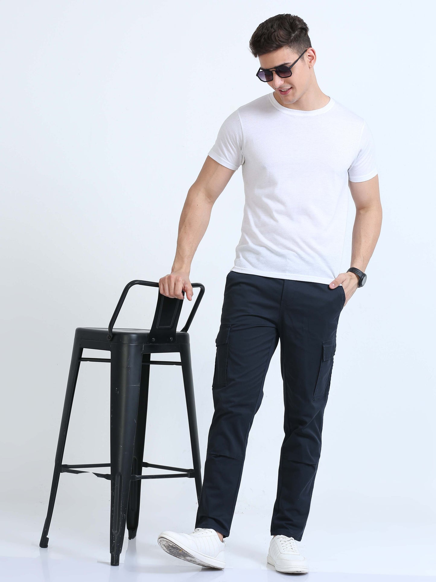 Navy Slim Fit Cargo Pant