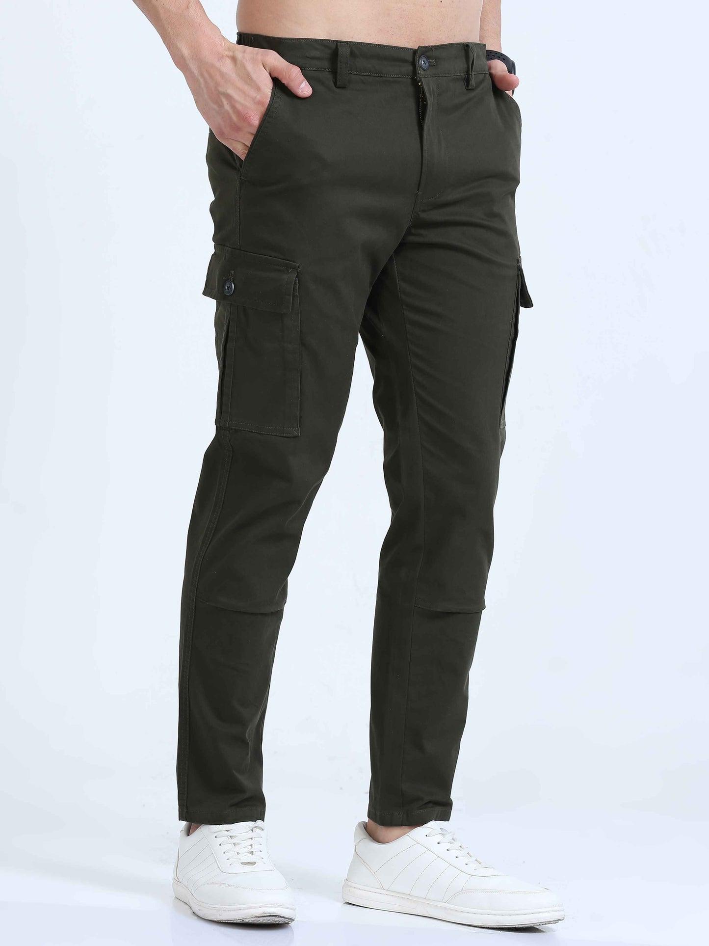 Olive Slim Fit Cargo Pant