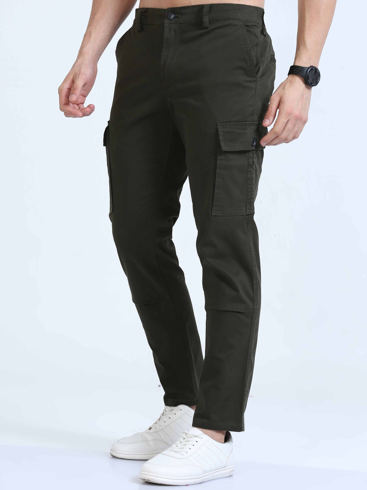 Olive Slim Fit Cargo Pant