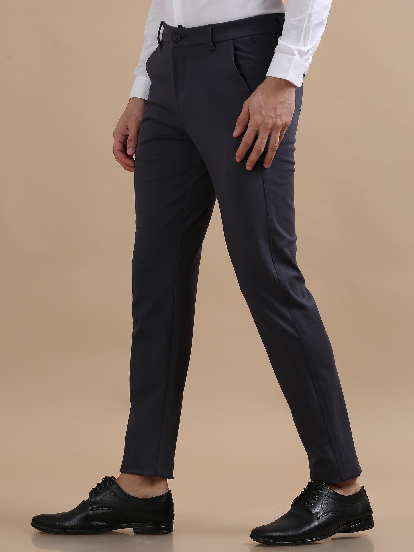 Flexi Fusion 4 Way Dark Grey Chinos for Men 