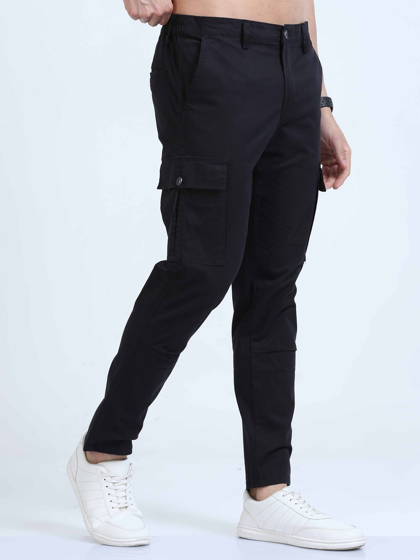 Black Slim Fit Cargo Pant