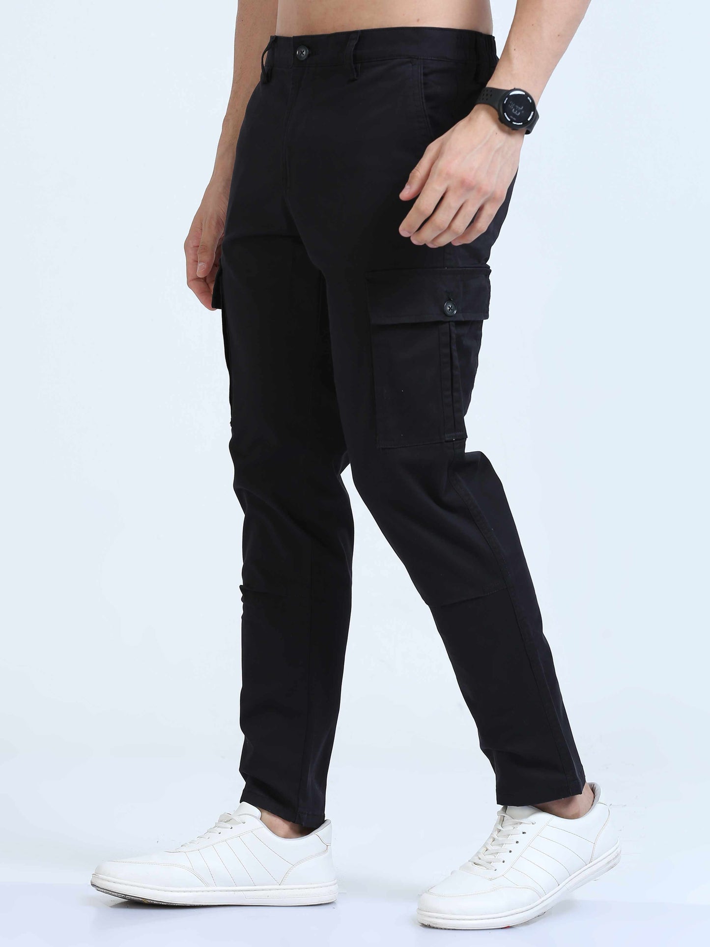 Black Slim Fit Cargo Pant