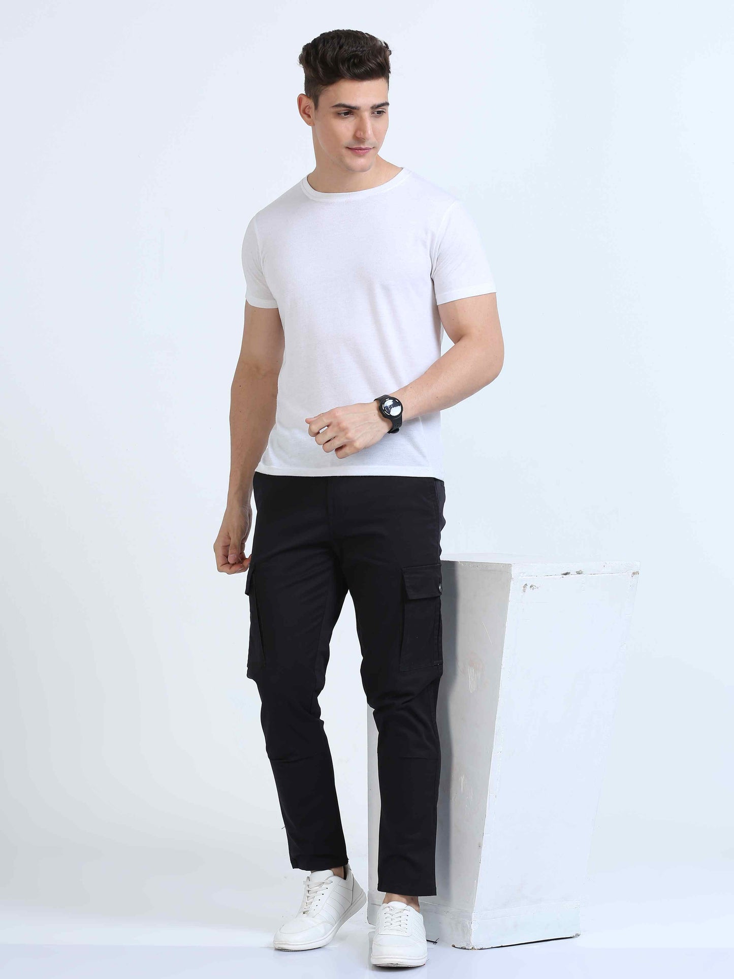 Black Slim Fit Cargo Pant