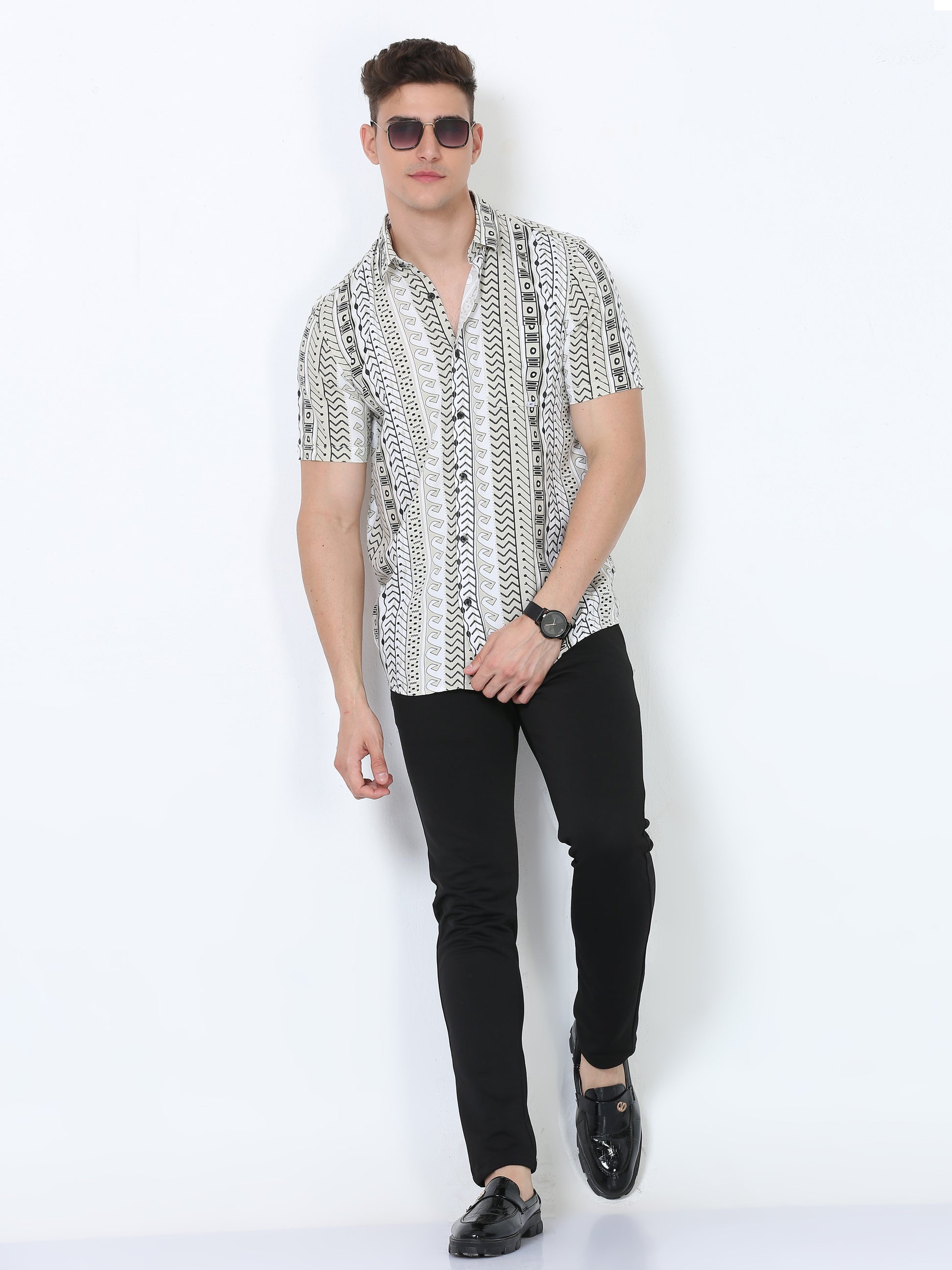 Gainsboro Printed Shirts for Men Half Sleeve