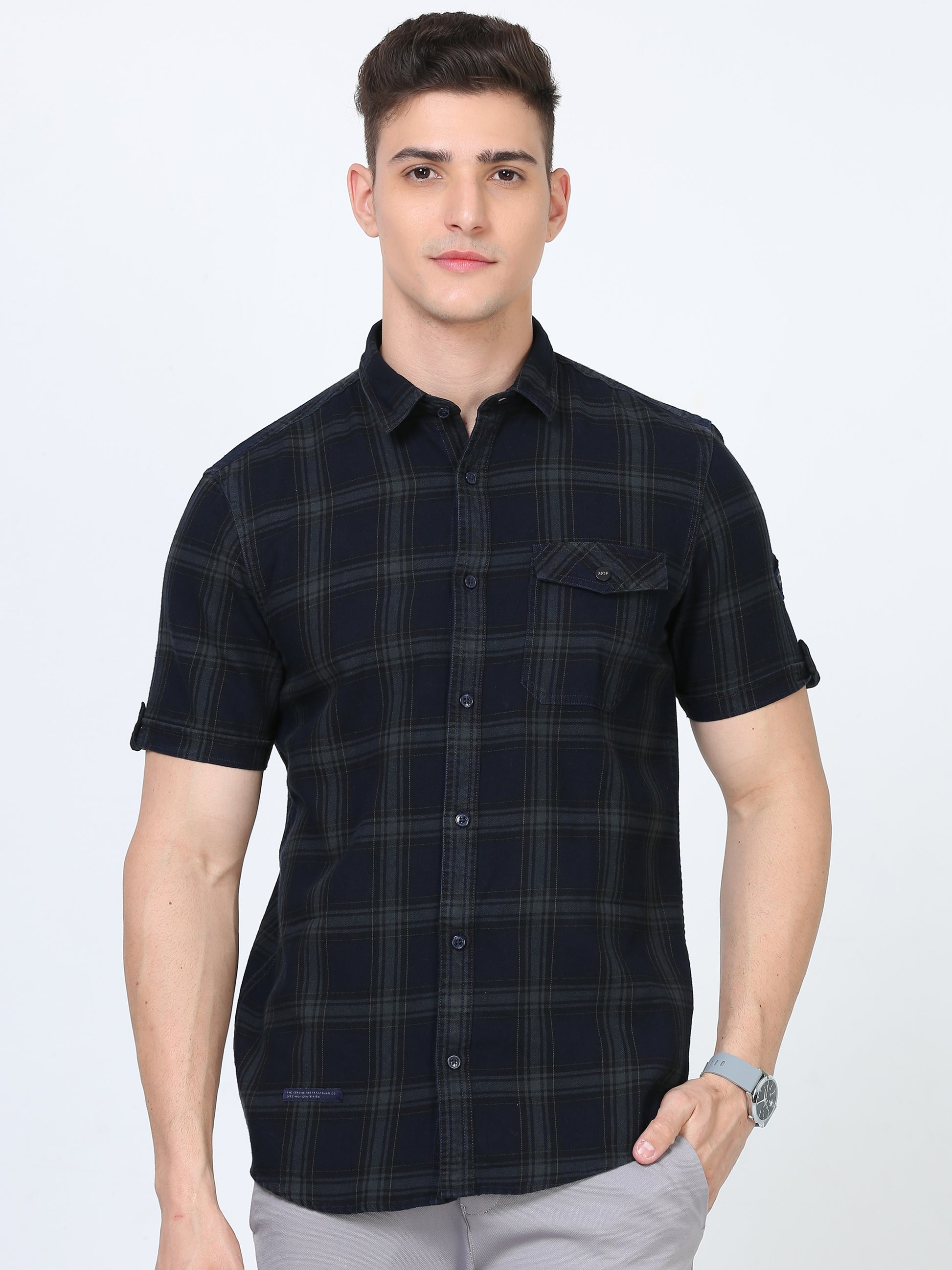 Twill  Indigo Check Casual shirt