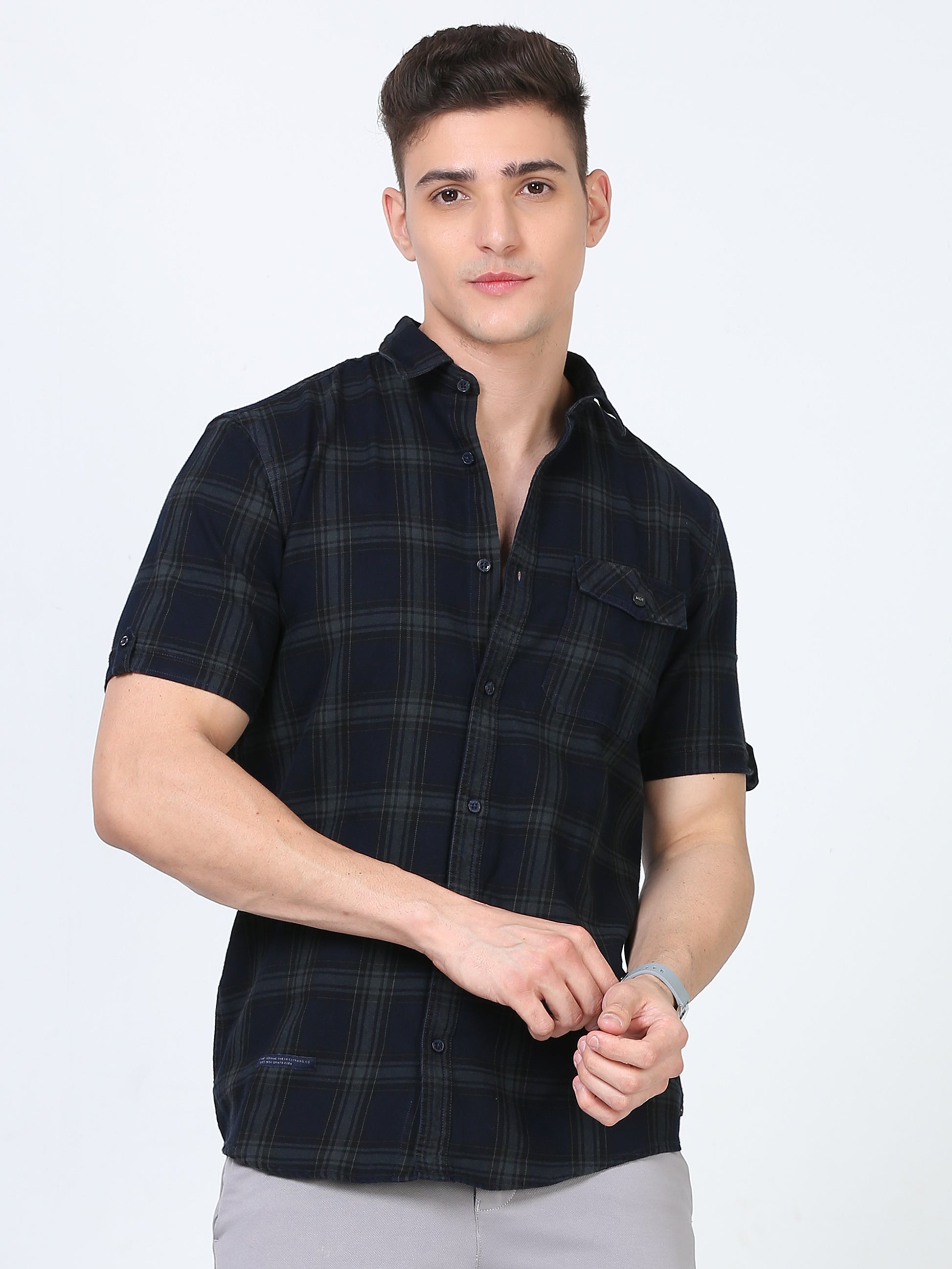 Twill  Indigo Check Casual shirt