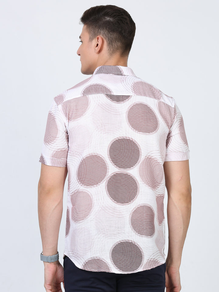 Matt weave printed casual shirt