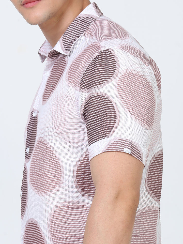 Lavender Geometric Print Shirt Mens at Great Price
