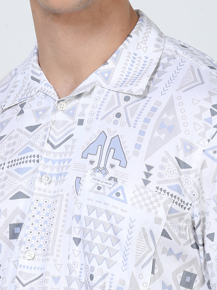 Grey Abstract Shirt Design for Men