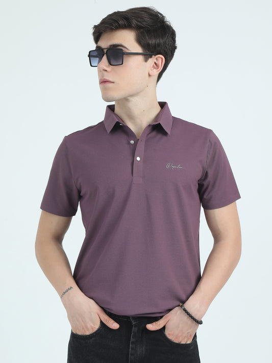 Seamless Purple Polo T-Shirt For Men