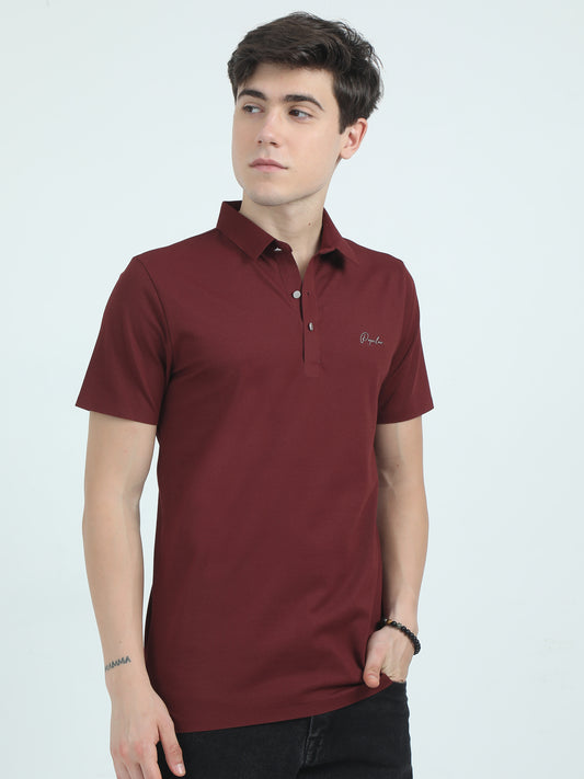 Seamless Wine Polo Shirt For Men