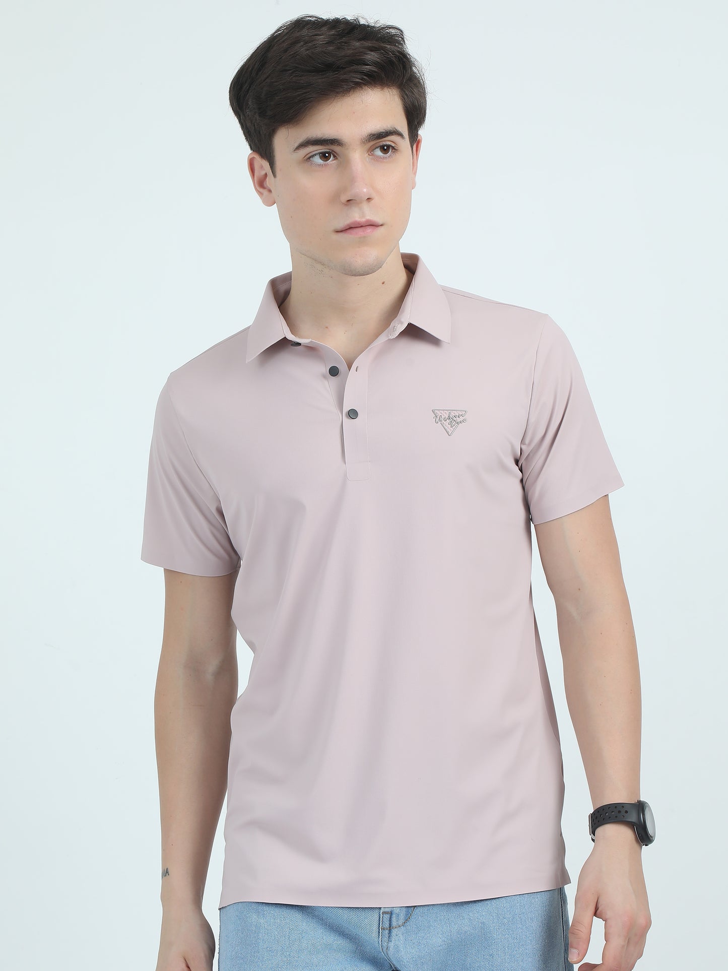 Seamless Pink Slim Fit Polo Tshirt