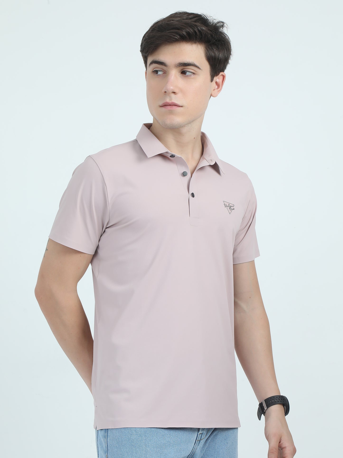 Seamless Pink Slim Fit Polo Tshirt