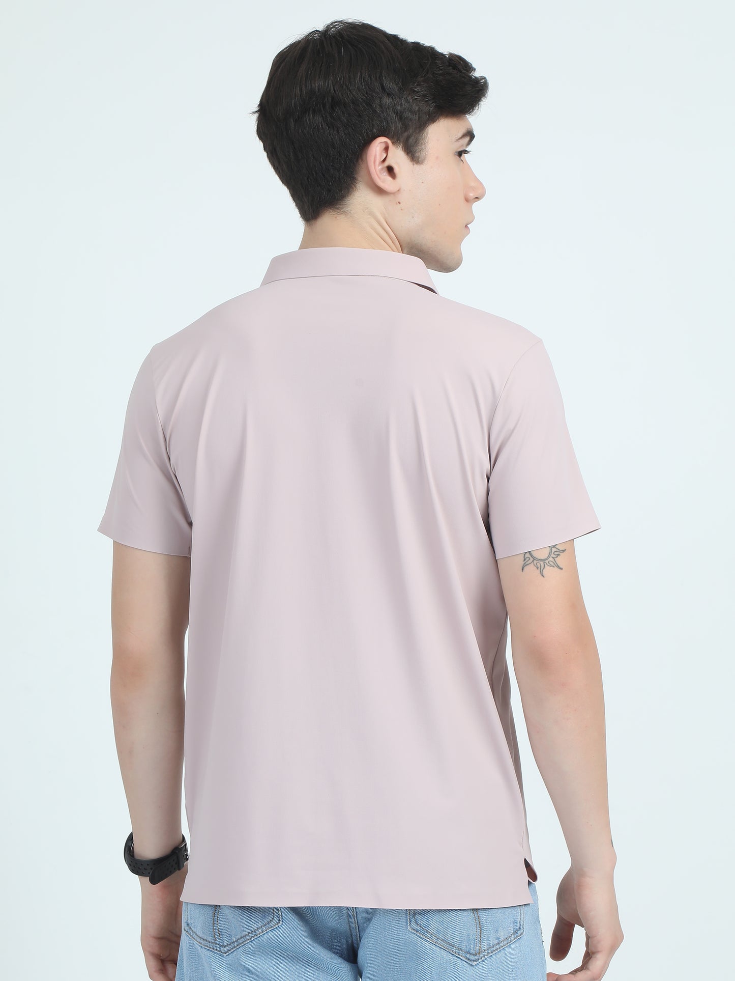 Seamless Pink Slim Fit Polo Tshirt