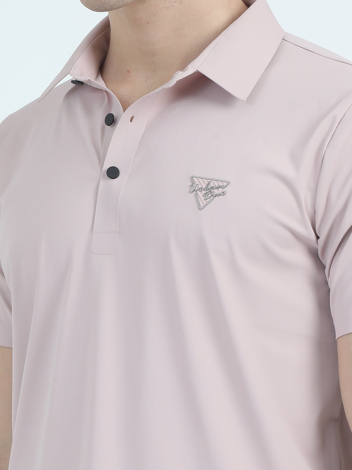 Seamless Pink Slim Fit Polo Tshirt