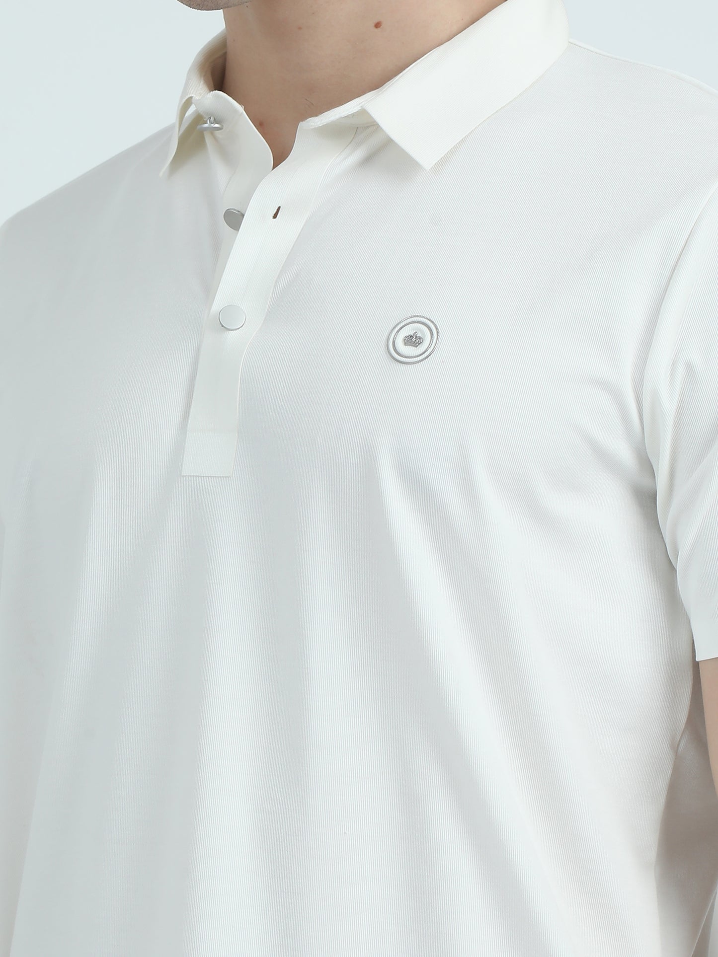 Seamless White Slim Fit Polo Tshirt