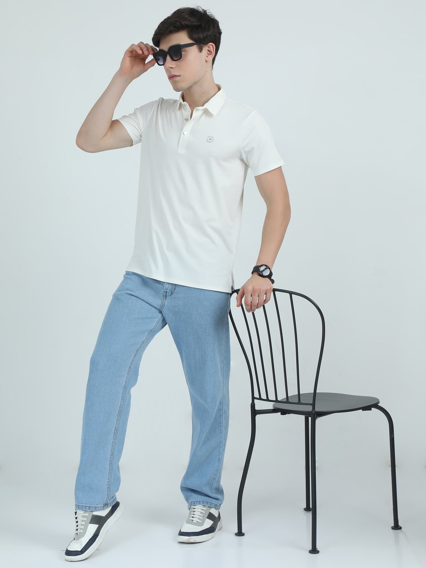 Seamless White Slim Fit Polo Tshirt