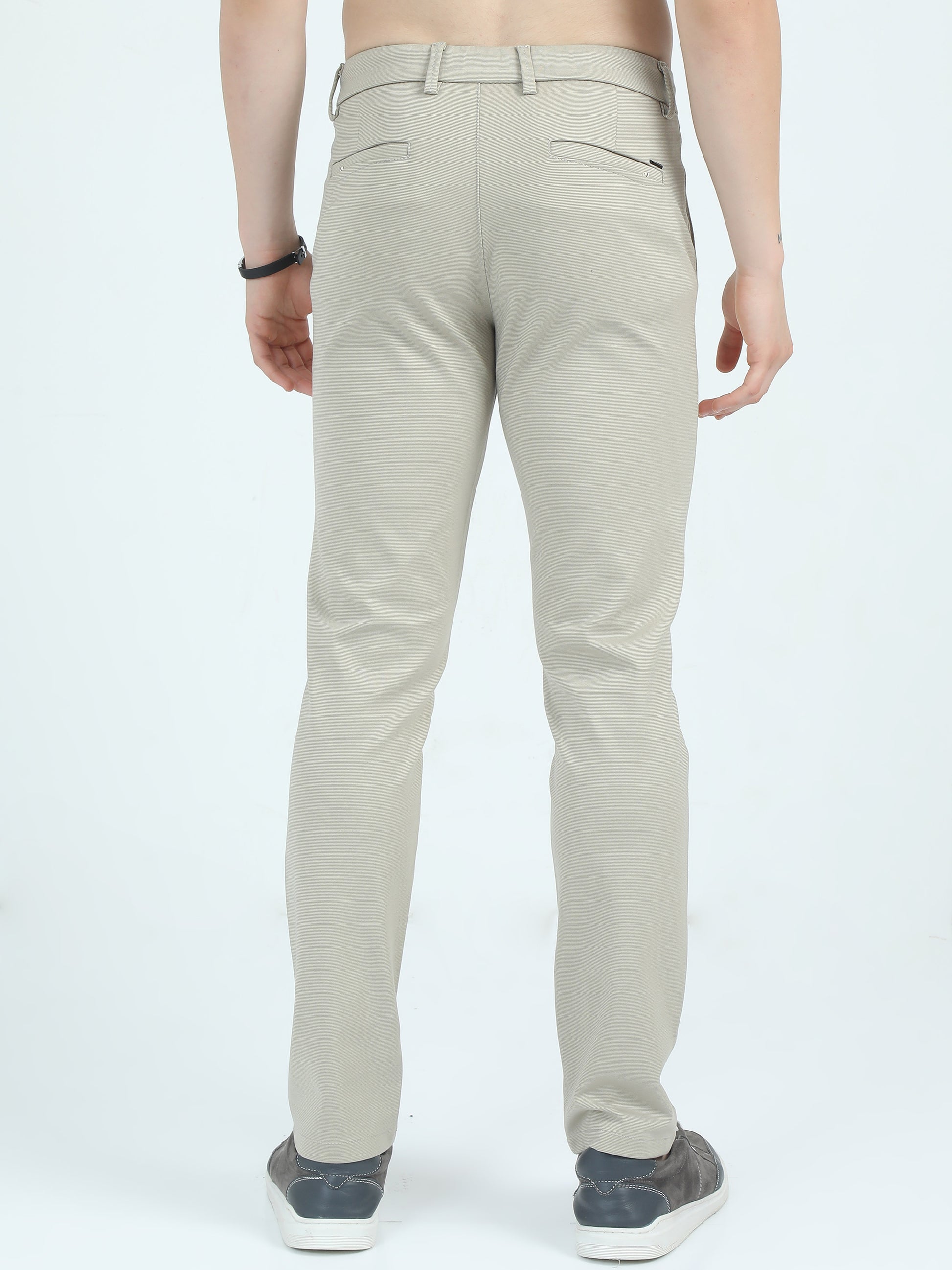 Beige Slim Fit Trouser For Men