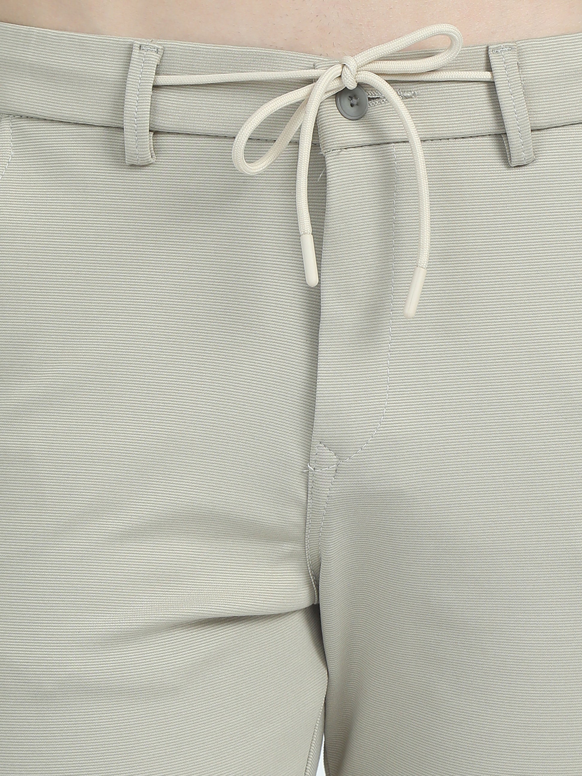 Beige Slim Fit Trouser For Men