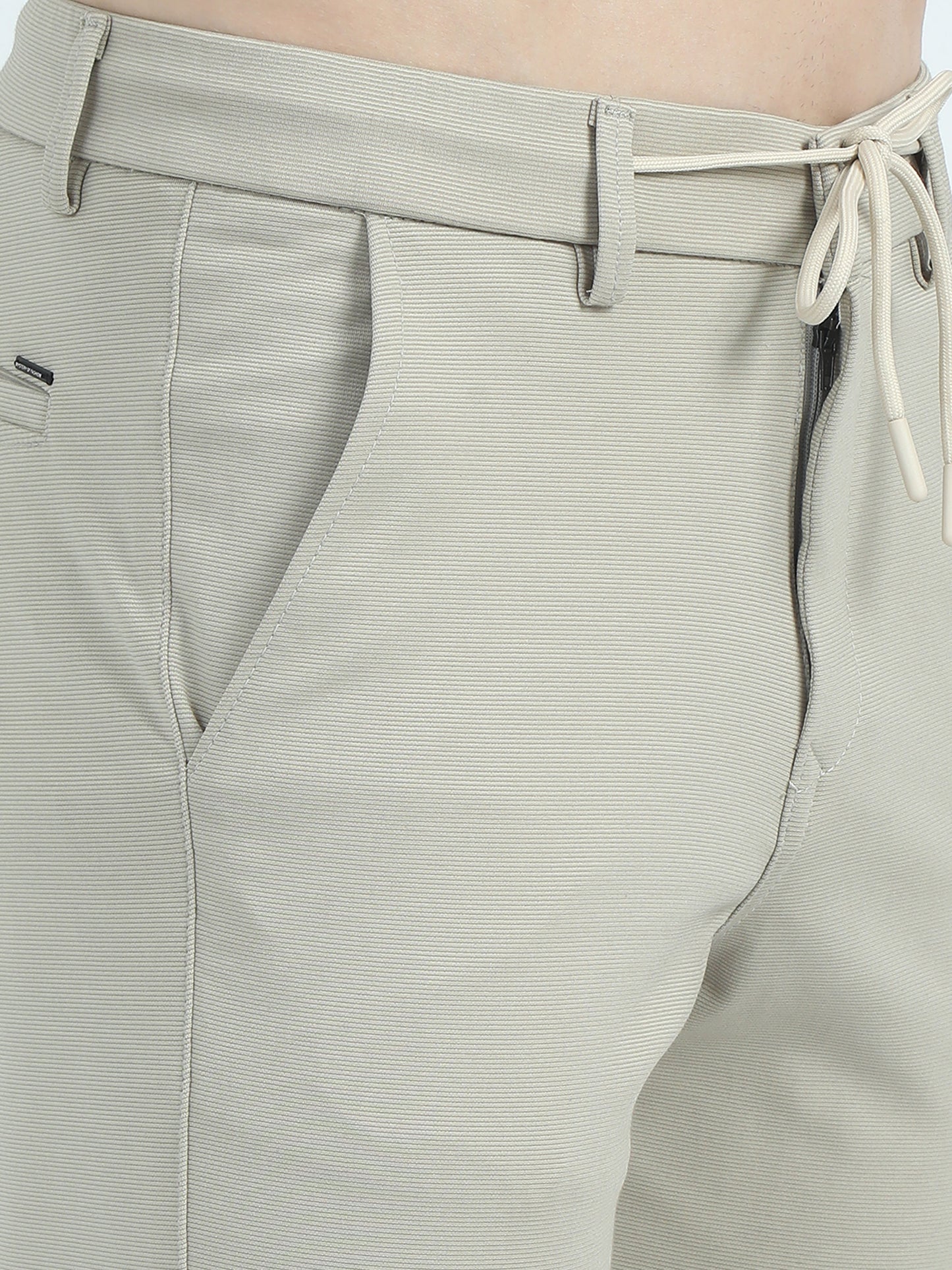 Beige Slim Fit Trouser For Men