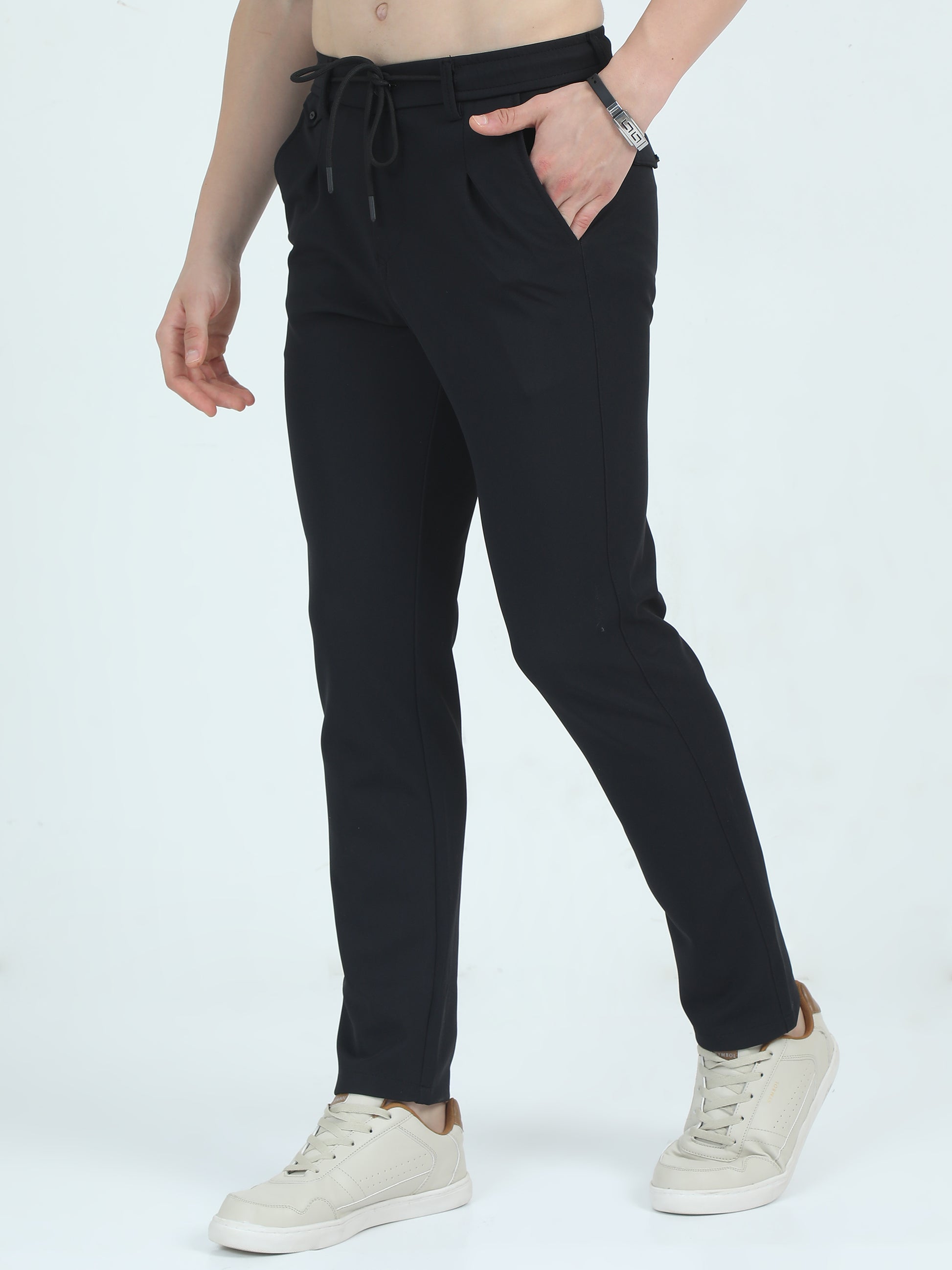  Stylish Slim Fit Black Trousers Man