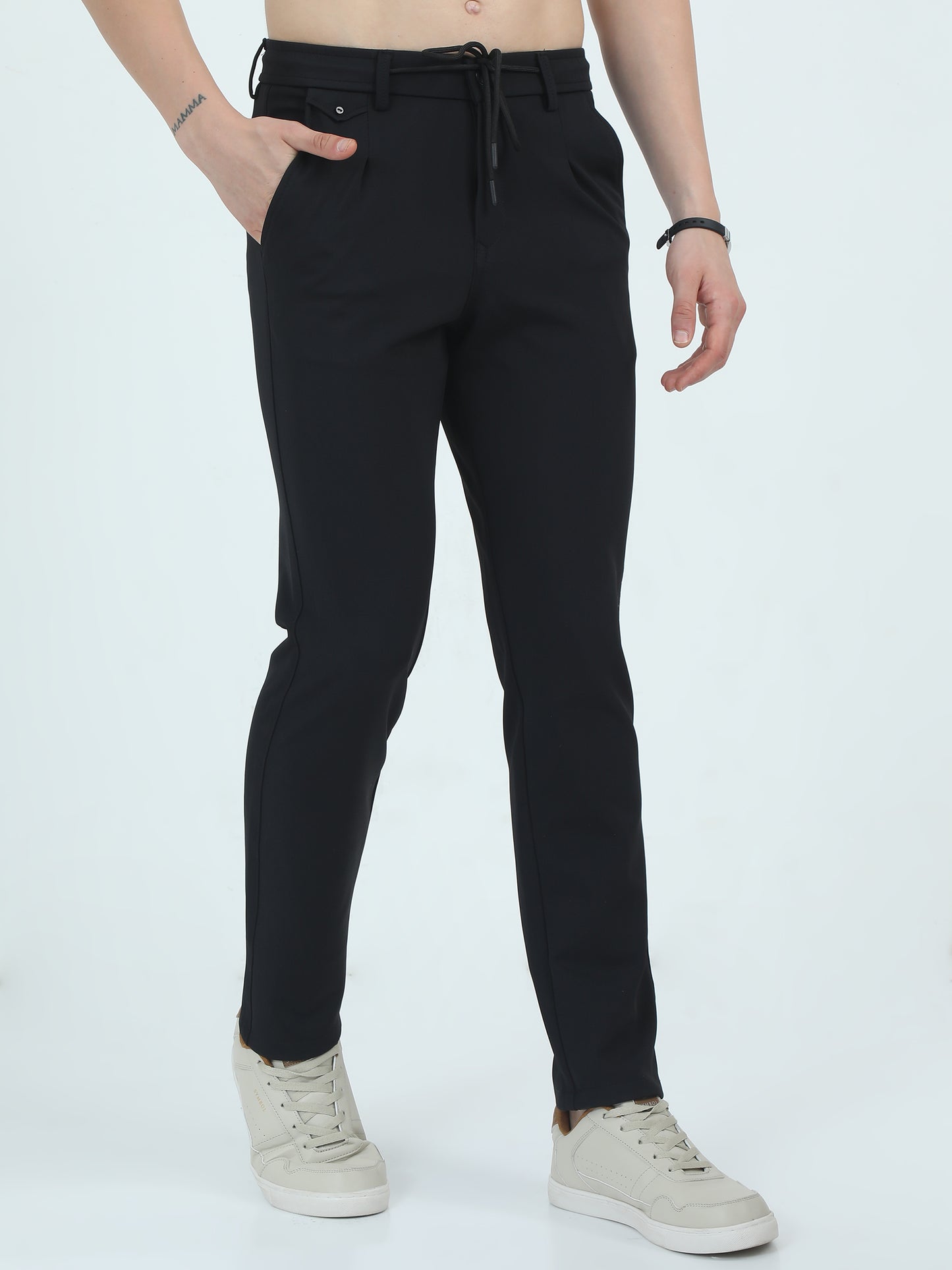  Stylish Slim Fit Black Trousers Man