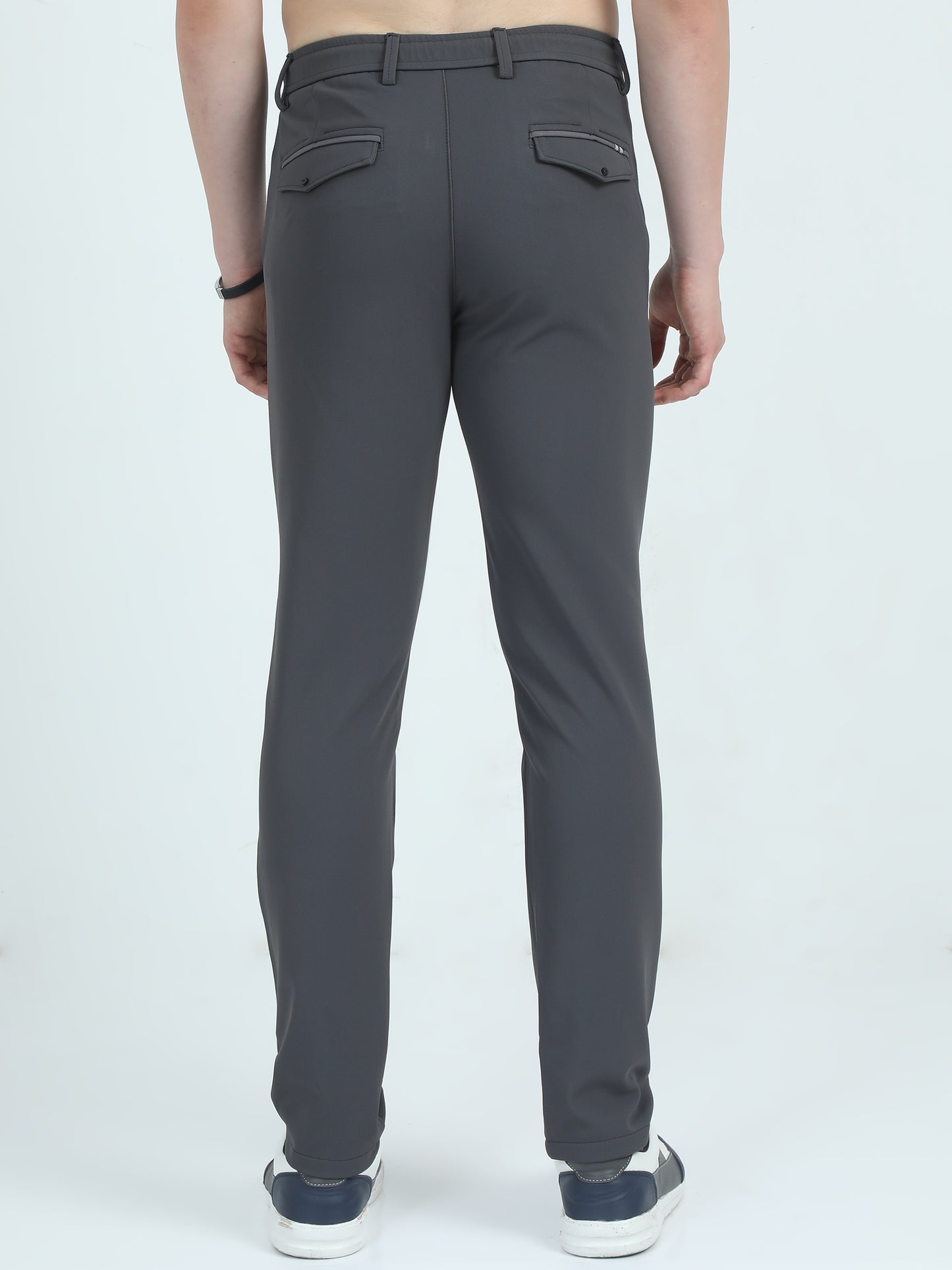 Slim Fit D Grey Trousers For Men