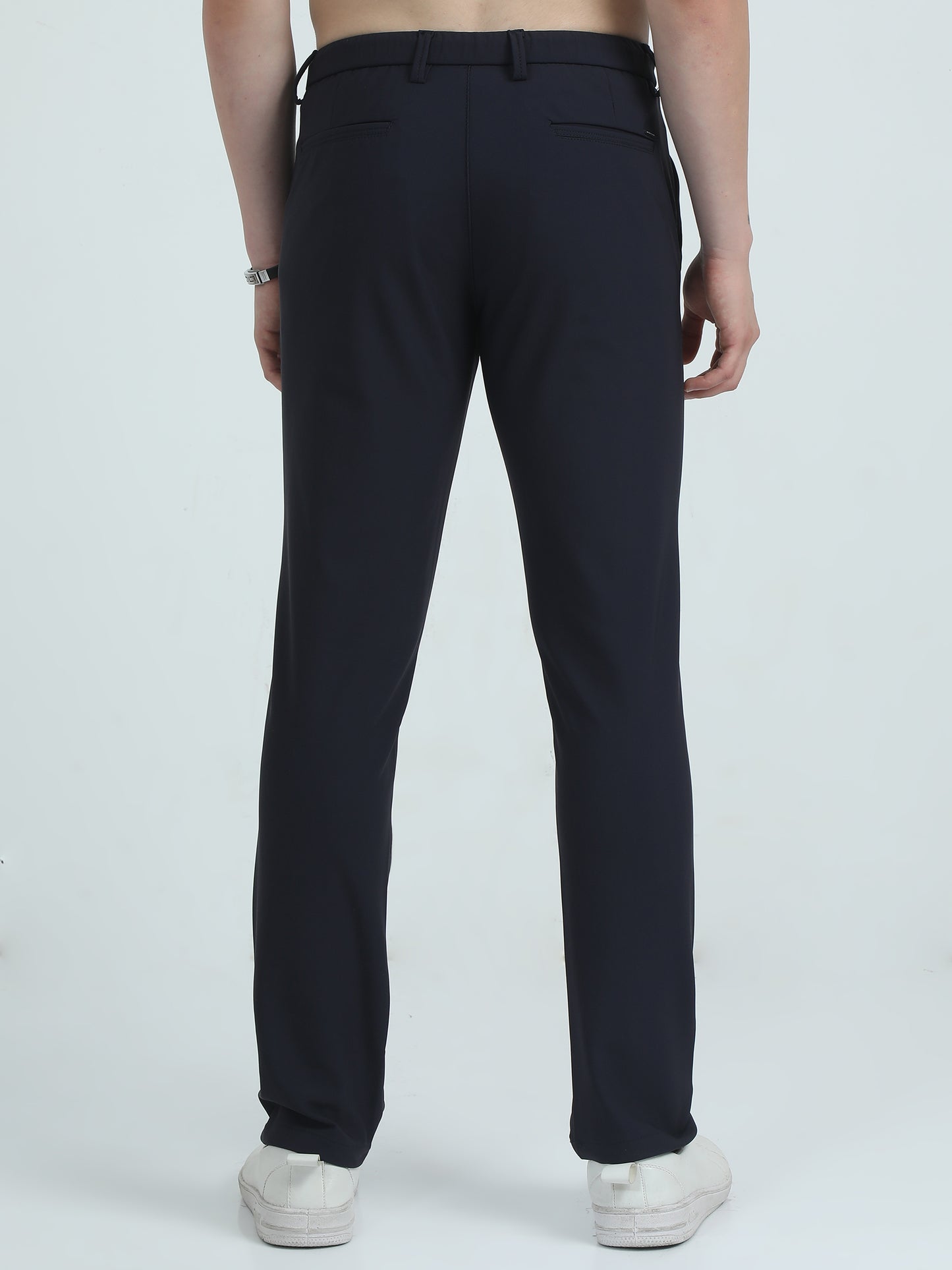 Navy Slim Fit Trousers For Men