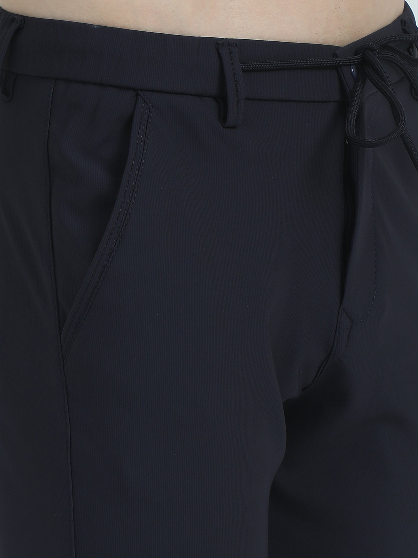 Navy Slim Fit Trousers For Men