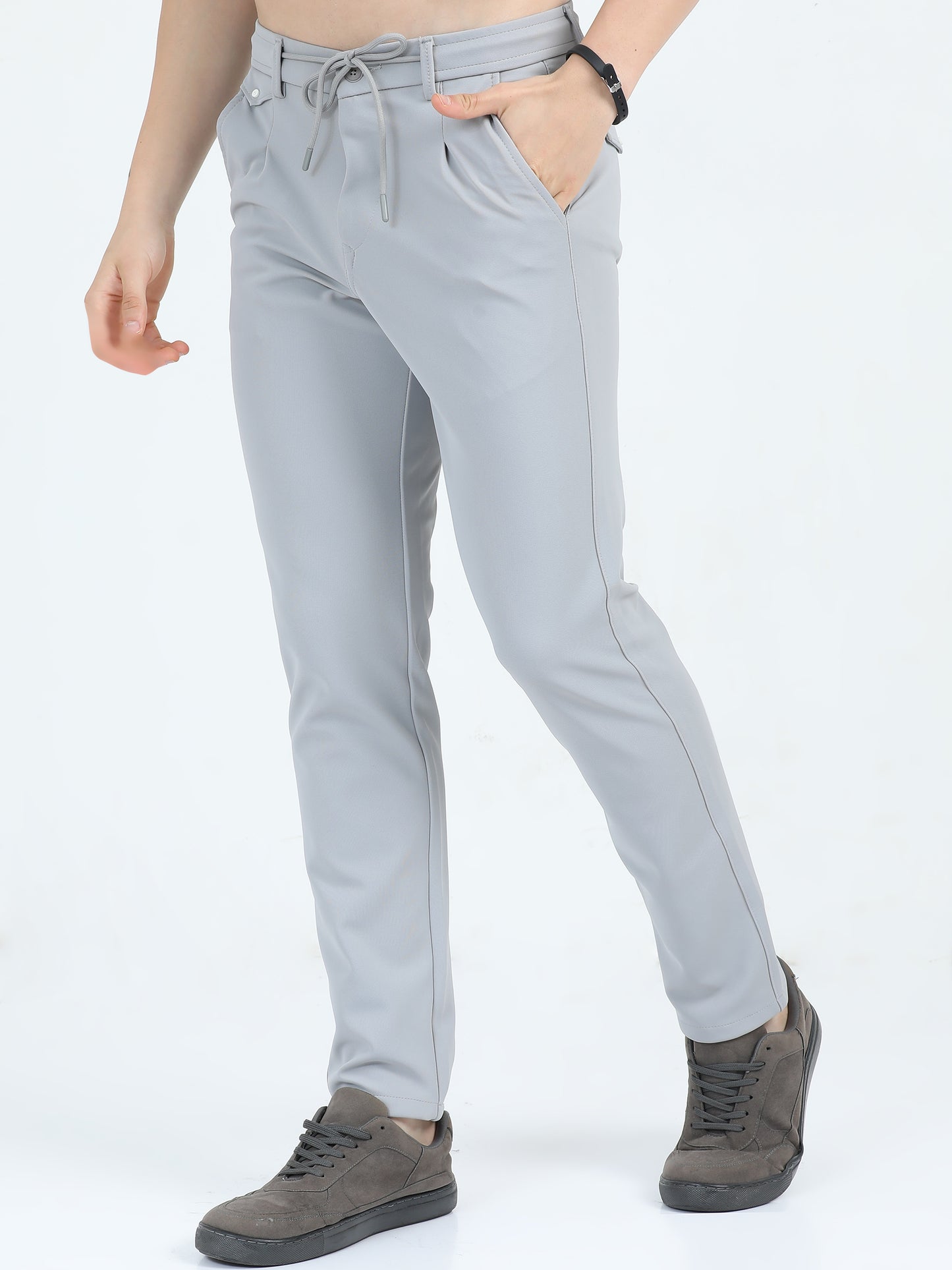 L Grey Slim Fit Trouser