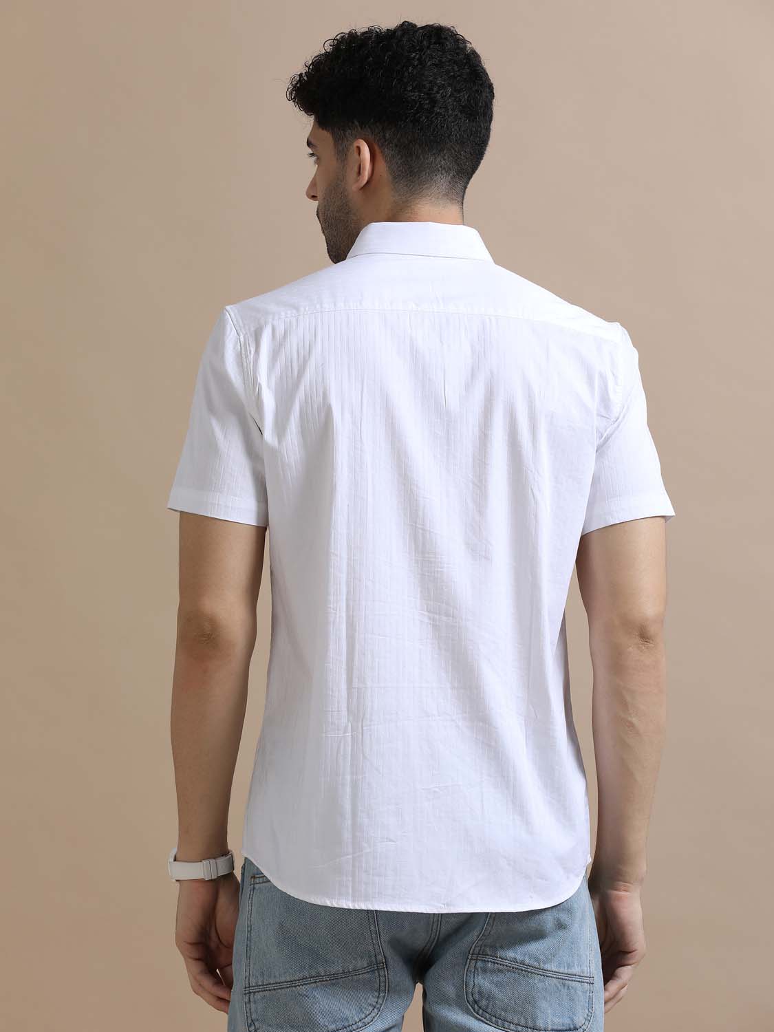 Pure Basic White Solid Shirt