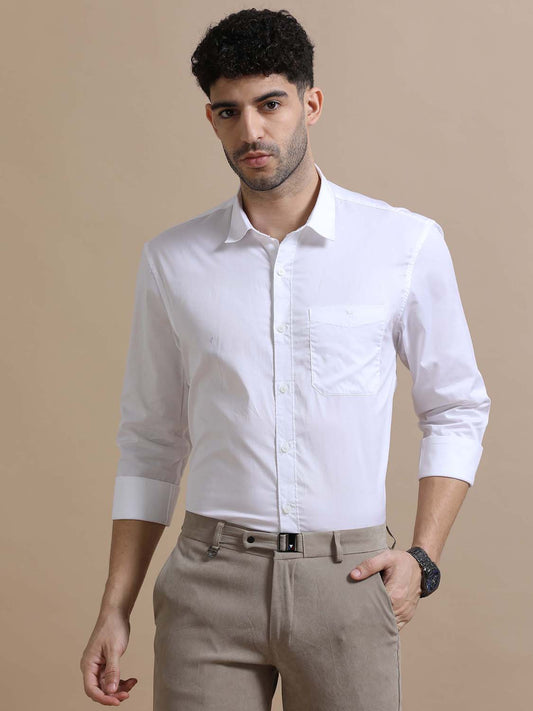 Celestia Pure White Solid Shirt