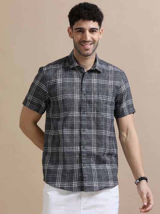 Plaidify Grey Checks Shirt