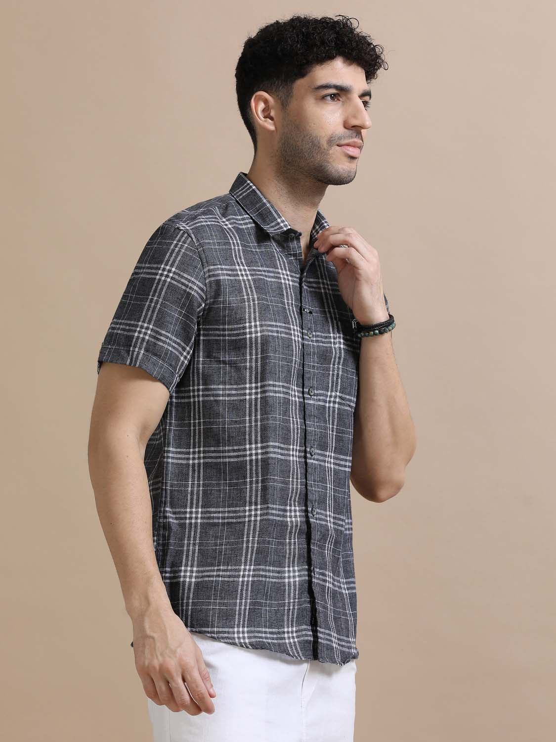 Plaidify Grey Checks Shirt