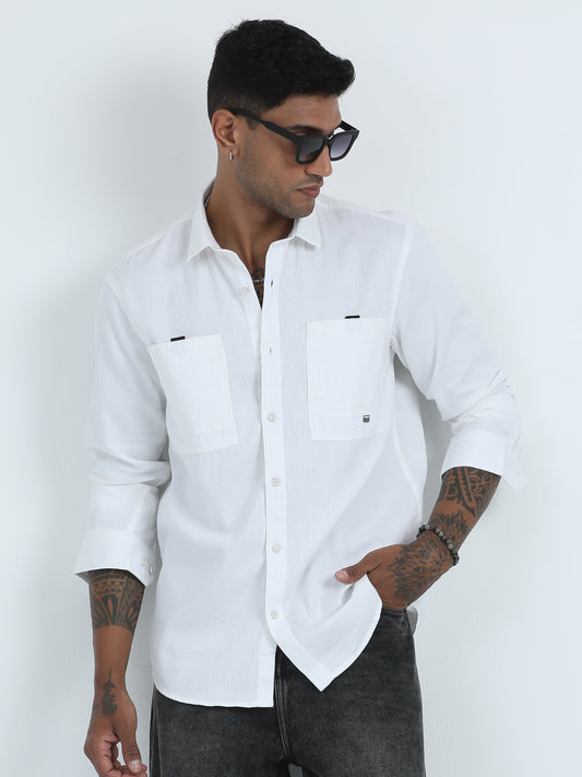  Zebra Dobby White Shirts For Men