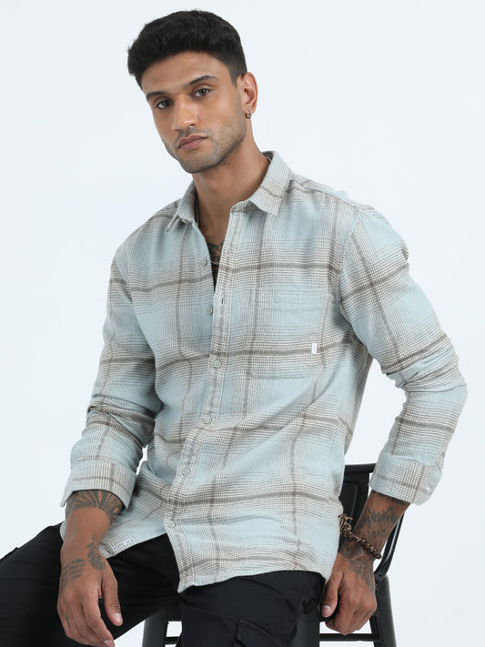 Grindle Mens Grey Check Shirt