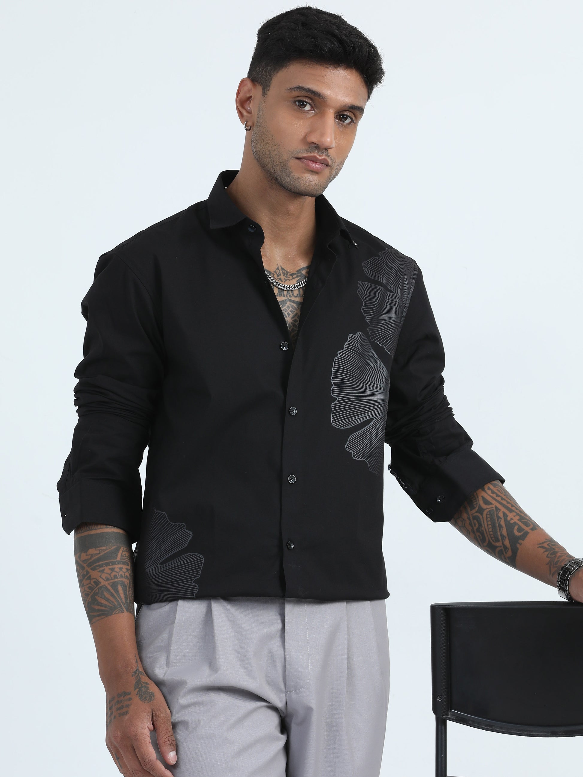Shop Cotton Black Floral Shirt For Men Online At Great Price Shop Cotton Black Floral Shirt For Men Online At Great Price