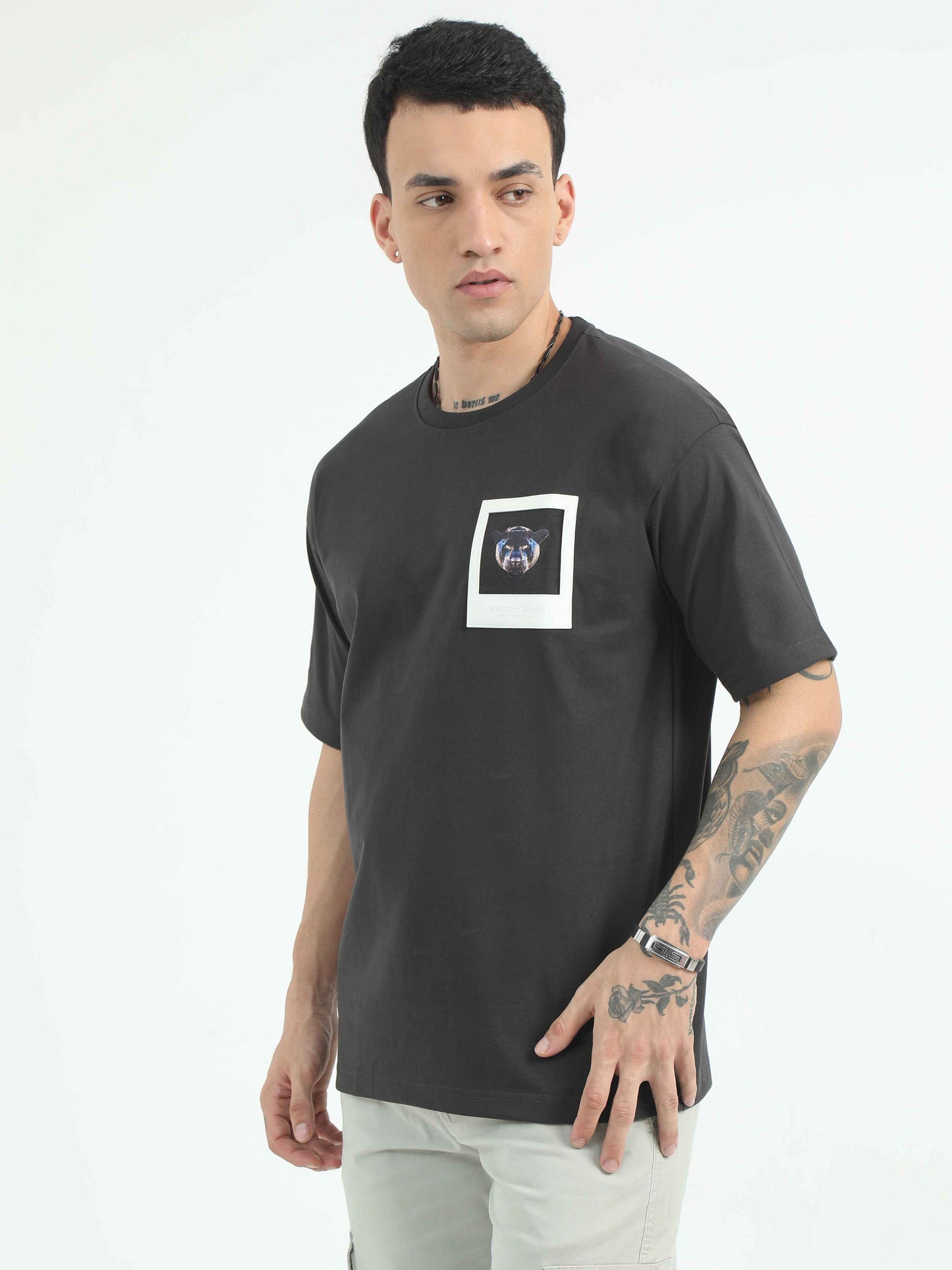  Black Bomb Puff Printed T Shirt For Men 