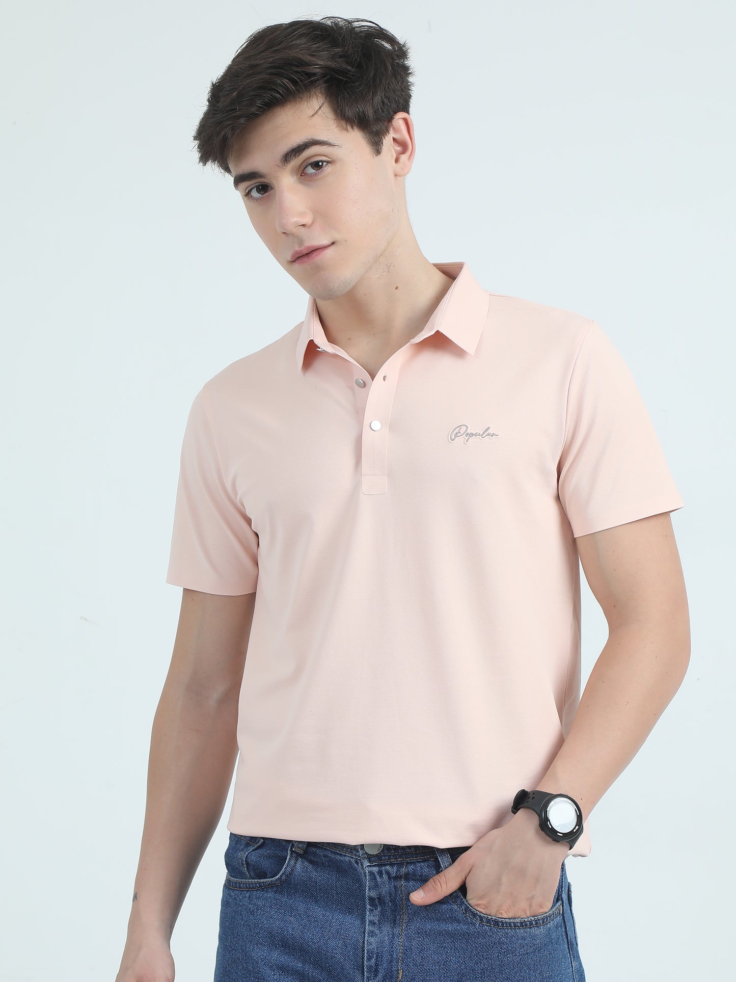 Seamless Peach Slim Fit Polo Tshirt