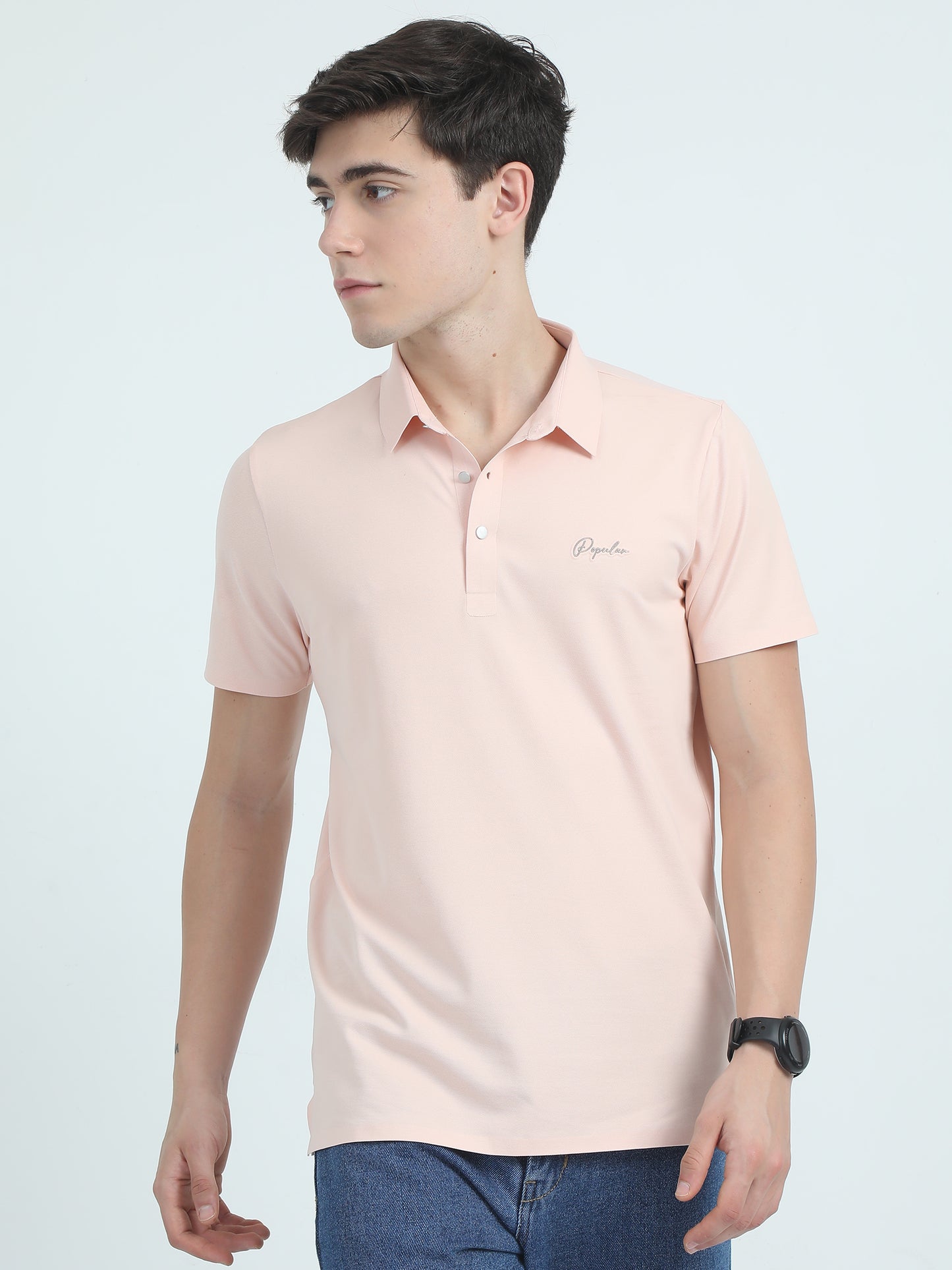 Seamless Peach Slim Fit Polo Tshirt