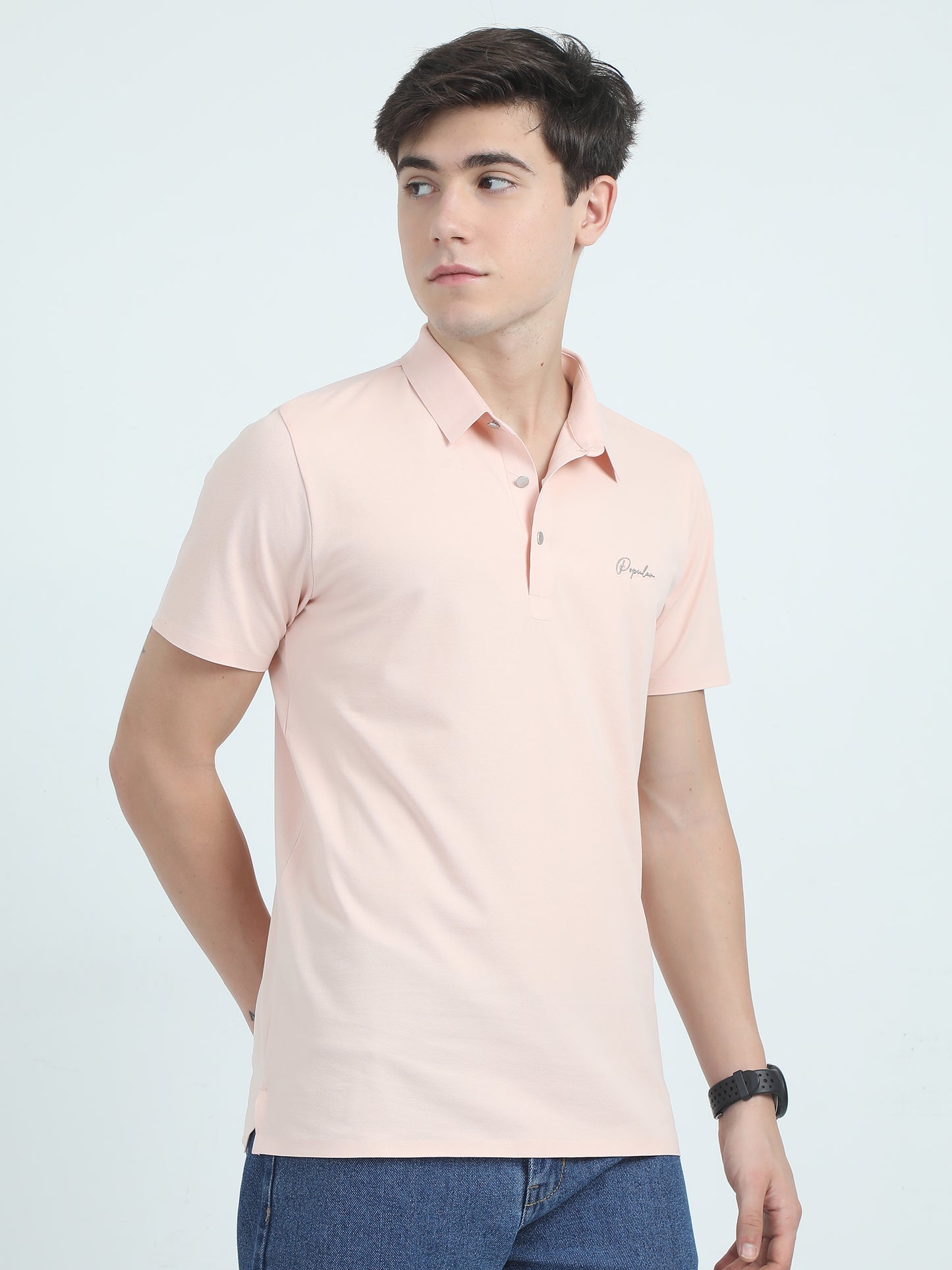 Seamless Peach Slim Fit Polo Tshirt