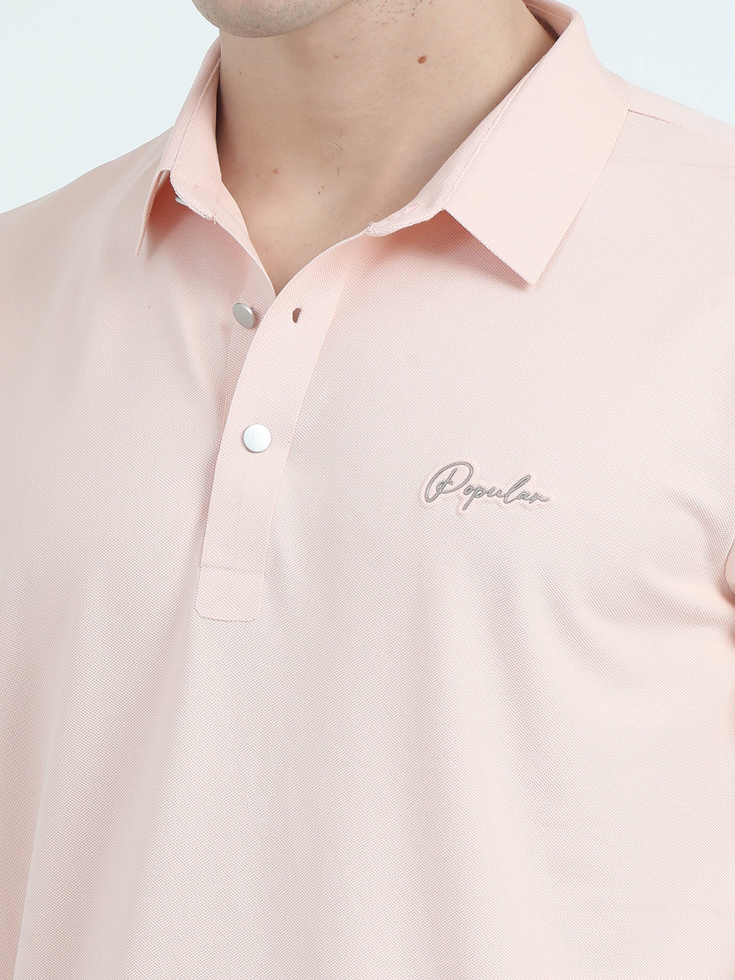 Seamless Peach Slim Fit Polo Tshirt