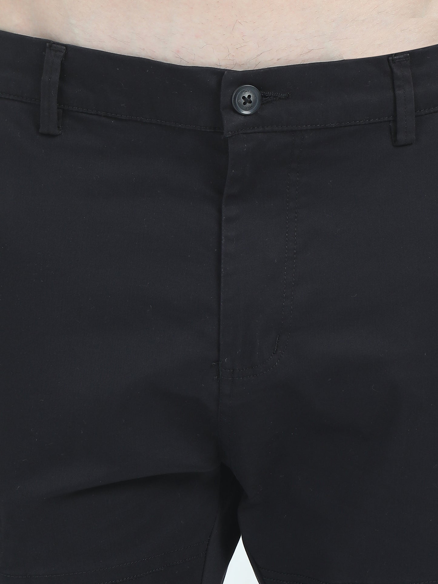 Twill Peach Cotton Mens Cargo Black Trousers