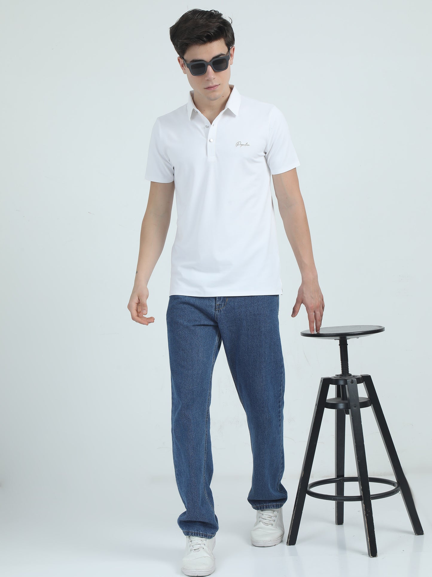 Seamless White Slim Fit Polo Tshirt