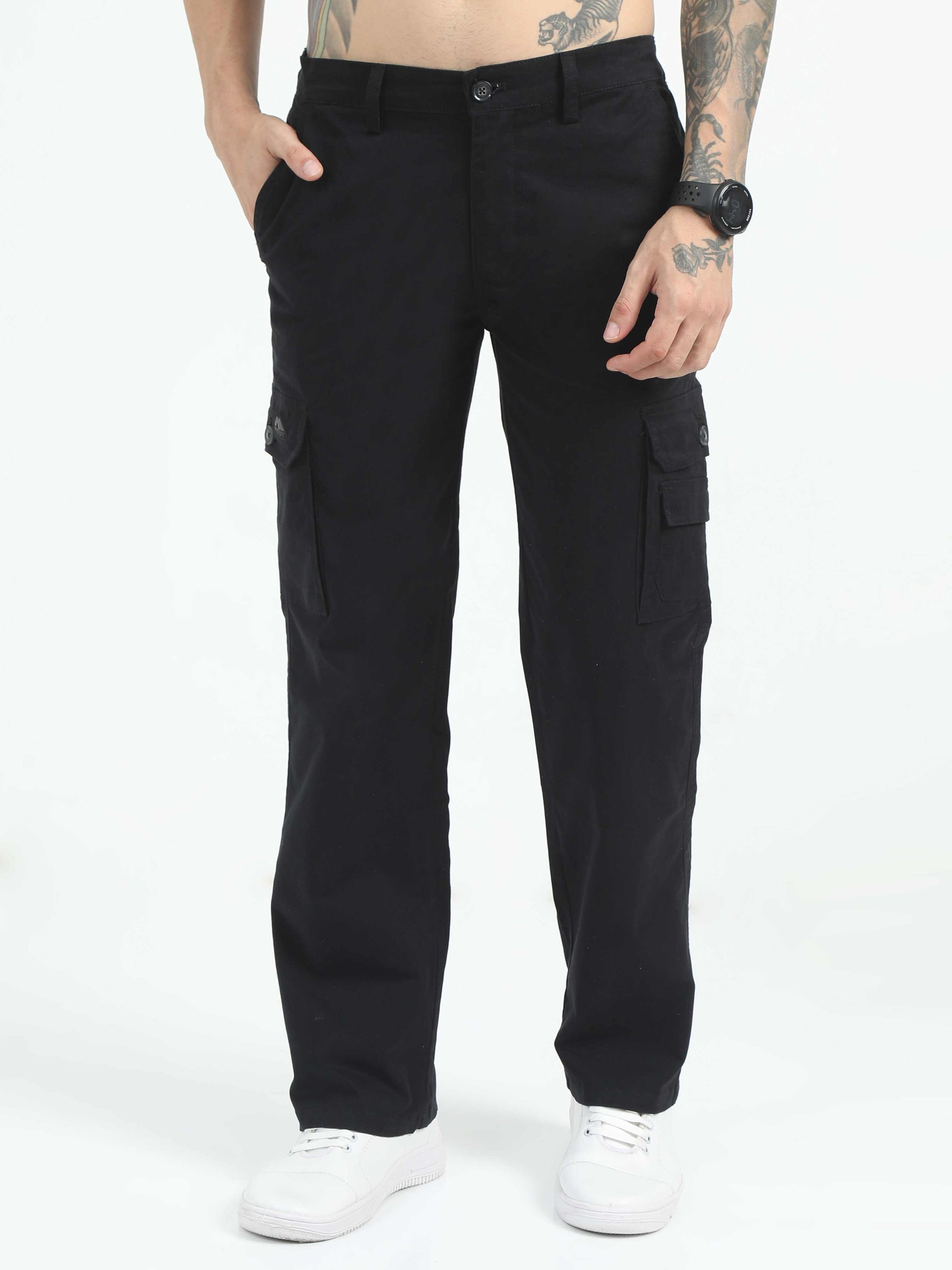  Black Relaxed Cargo Pants For Men