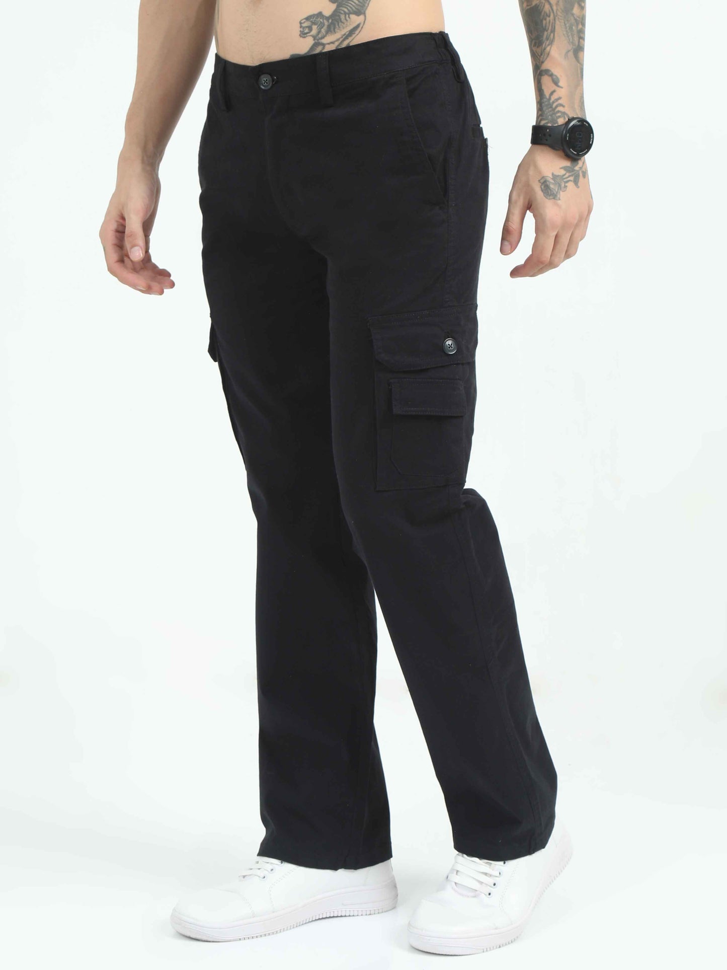  Black Relaxed Cargo Pants For Men